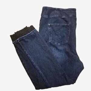 Belle by Kim Gravel Women's Size 28W Jeans Dark Blue with Black Lace - Stretchy